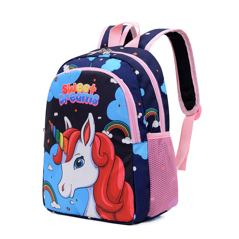 Mochilas escolares de unicornio de dibujos animados para niños y niñas, mochila escolar de gran capacidad para guardería, bolsa Kawaii para niños