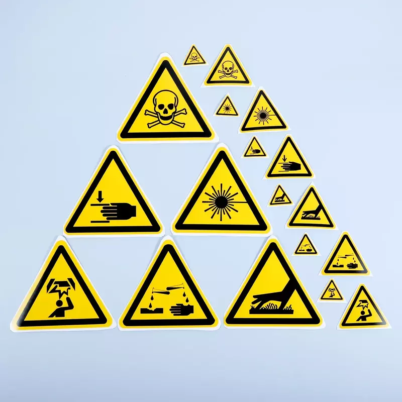 5 Buah Stiker Peringatan Beracun/Tanda Laser Label Keselamatan Tahan Air Tahan Minyak Tahan Air Mata Tag Peringatan Stiker Mesin Dinding