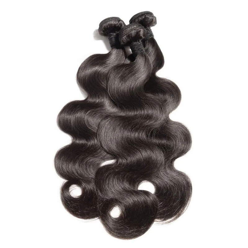 Extension de cheveux humains Body Wave pour femmes noires, faisceaux de tissage, cheveux noirs naturels, 1 pièce, 3/4 pièces