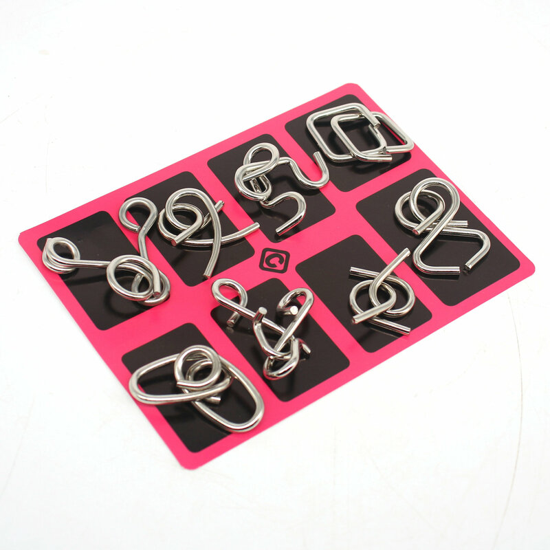 Jouets de puzzle en métal de la série Nine Link, ensemble complet de boutons d'intelligence de déverrouillage et de décompression