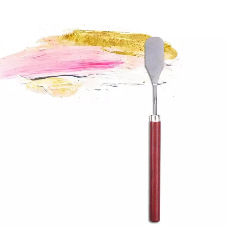 Kit de espátula de aço inoxidável Conjunto de ferramentas de pintura Lâminas flexíveis Suprimentos Paleta Guache Faca de pintura a óleo 5pcs por conjunto