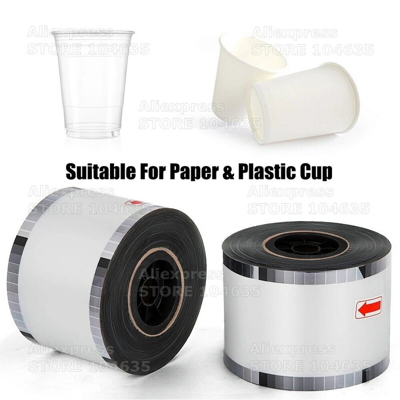 EFREN-película selladora para tazas de té, máquina selladora transparente tipo PP, 90mm,95mm, 9095