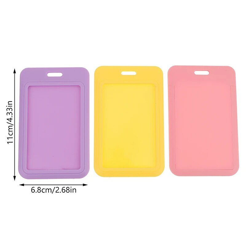 1 pz Candy Color Pass Bus Card Sleeve Two-Sided Push Pull Style ID Tag permesso di lavoro Cover Case nome Badge Holder