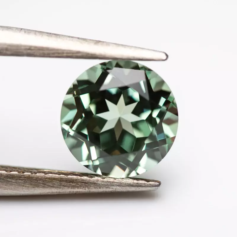 Lab Grow safir bentuk bulat hijau warna biru manik-manik pesona untuk DIY perhiasan kalung membuat bahan dapat dipilih sertifikat AGL