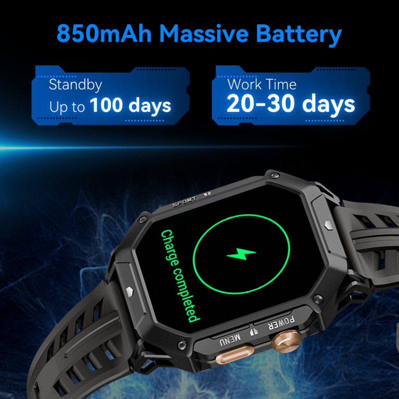 Inteligentny zegarek CUBOT X1 2,13-calowy ekran AMOLED, bateria 850 mAh, wodoodporny sportowy smartwatch dla mężczyzn, połączenie Bluetooth, tętno