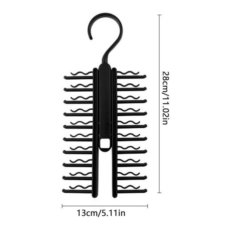 Tie Hanger Rotatable Necktie Storage Rack Wardrobe Organizer 20 Rows Large Capacity Belt Tie Hooks Closet Tie Clamp