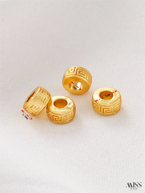 14K oro opaco stile tibetano diecimila caratteri modello separato perline sparse fai da te braccialetto fatto a mano collana gioielli