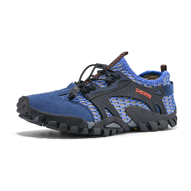 Sepatu Hiking luar ruangan sepatu Sneakers pantai Pria Wanita sepatu jelajah Kemah perjalanan untuk olahraga air berlubang antiselip ukuran 37-50