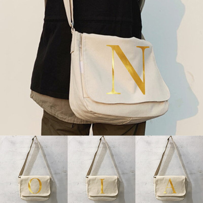 Messenger Bag Youth Simple Multi-function Messenger Bag Student Harajuku College Style Portable One-shoulder Letter Pattern Bags