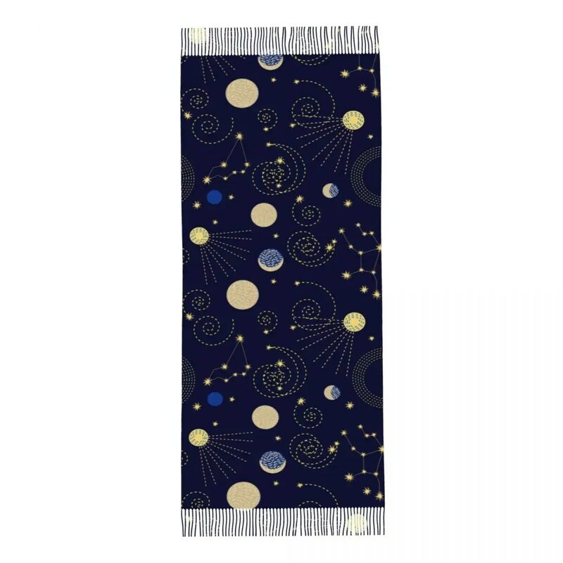 Costellazioni del cielo zodiacale sciarpa con scialle in nappa da donna moda