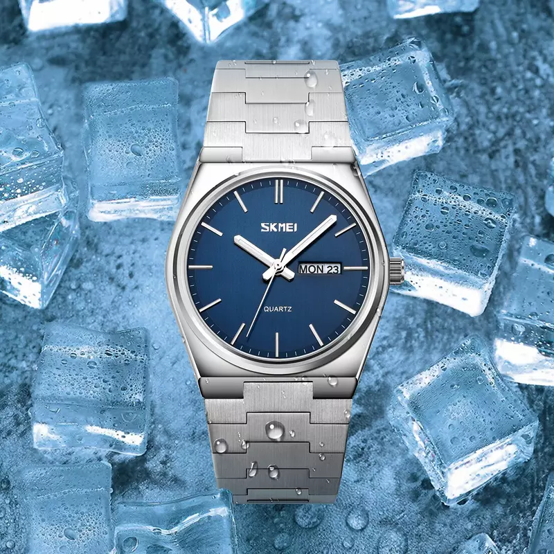 SKMEI 9288 Casual zegarek kwarcowy męski zegar męski stalowy czas tydzień data sportowe wodoodporne biznesowe zegarki na rękę mężczyźni Reloj Hombre