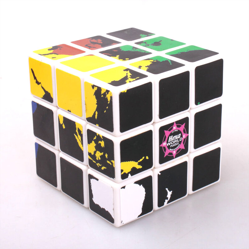 Cubo mágico para crianças, Black World Earth, branco, terceira ordem, brinquedo educativo mágico, 3x3