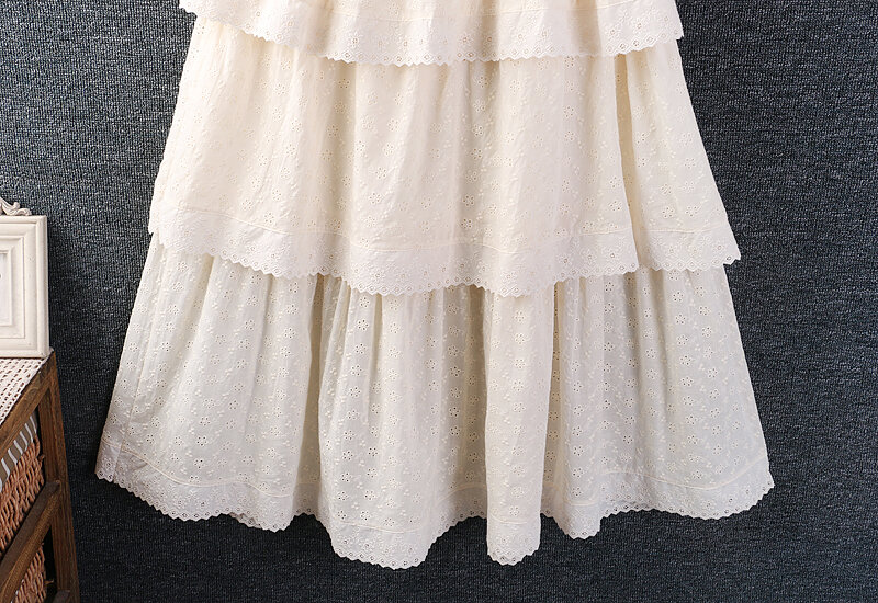 Summer Sweet Solid Color Cake Skirt Women Elastic Waist Casual Skirts Z3959