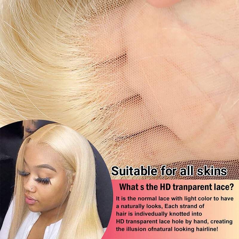 13x6 Lace Front Wig Human Hair Transparent Lace 24 Inch Body Wave Blonde Lace Front Wigs Human Hair 613 HD Lace Frontal Wig
