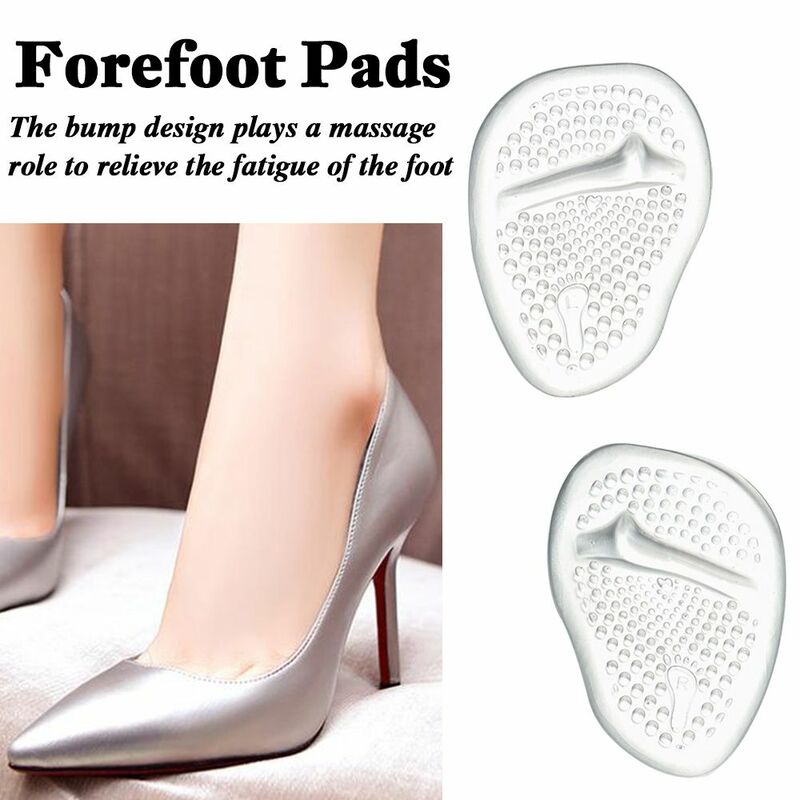 Sepatu hak tinggi transparan antiselip, Pelindung kaki sol silikon bantalan sepatu setengah ukuran