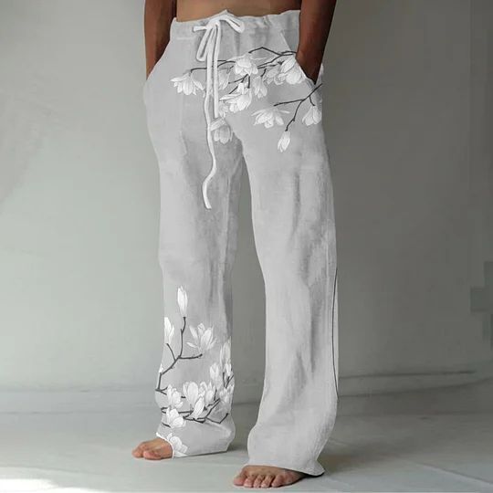 2024อเมซอนกางเกงขาบานสำหรับผู้ชาย, กางเกงลำลองขายาวขากว้างพิมพ์ลายแนวสตรีทฮิปสเตอร์ off-the.sh