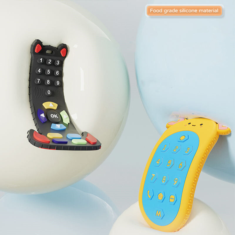 Giocattoli per la dentizione in Silicone per bambini giocattoli per la masticazione del bambino a forma di telecomando giocattoli per la masticazione dei denti giocattolo sensoriale per gengive per bambini 6 12 mesi