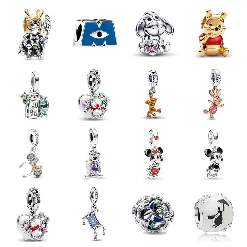 2023 New Fine Diy Bear Pendant Bead For Original European 925 Sterling Silver Plated Bracelet Necklace For Women Jewelry