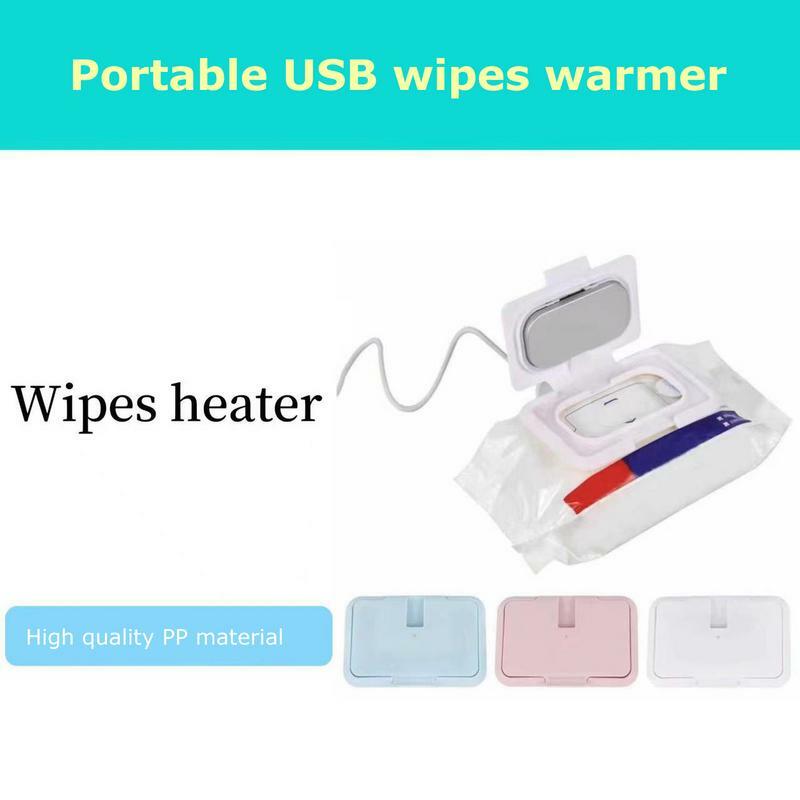 Calentador de toallitas húmedas portátil, dispensador de toallitas húmedas ultrafinas, carga USB multifuncional, suministros dispensadores