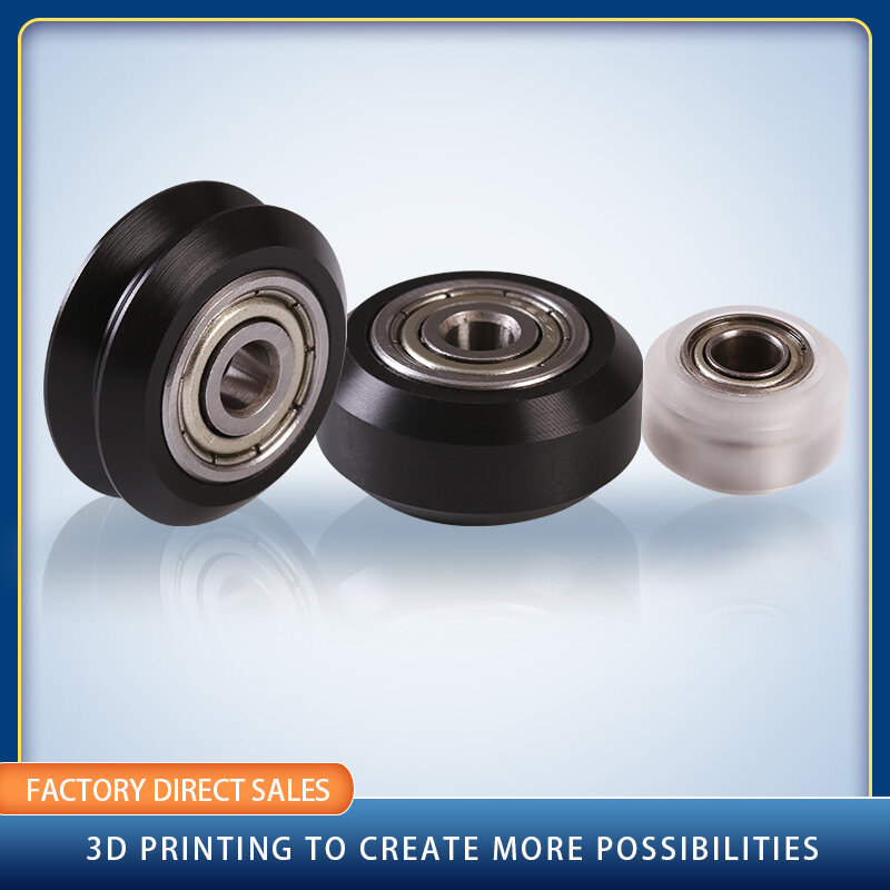 Roda plastik Printer 3D POM model besar roda bulat pasif Idler roda gigi katrol untuk CNC Openbuildss v-slot