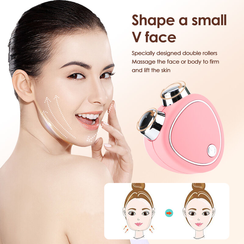 Tragbare Elektrische Gesicht Lift Roller Massager EMS Mikrostrom Sonic Vibration Gesichts Lifting Haut Straffen Massage Schönheit Geräte