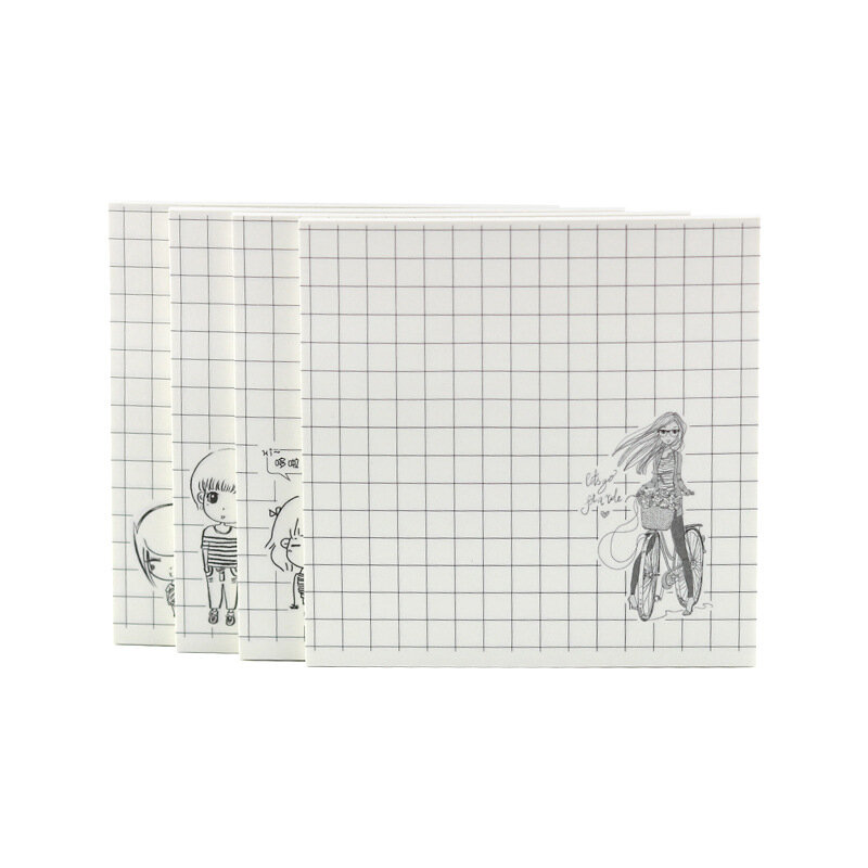 4 шт. креативные и минималистичные канцелярские принадлежности для девочек, удобные наклейки с горизонтальной линией для офиса и учебы, съемные блокноты