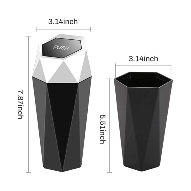 Car Trash Can with Lid Portable Vehicle Auto Car Garbage Can Mini Garbage Bin for Car, Home, Office