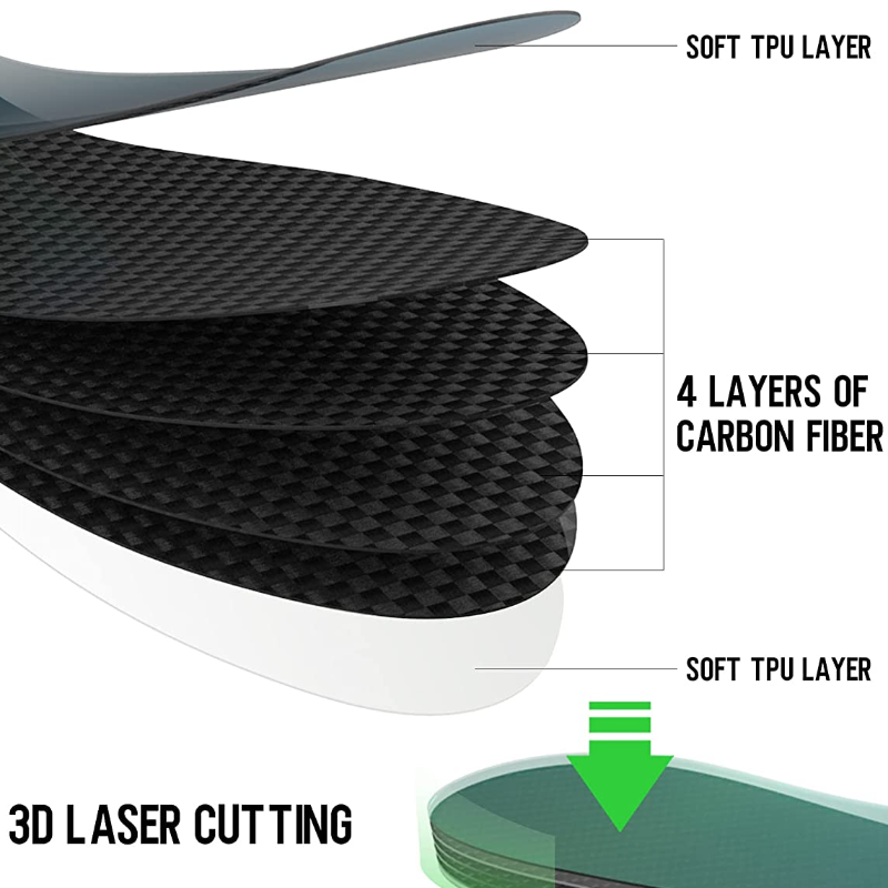 Carbon Fiber Shoe Inserts for Man Woman Basketball Football Hiking Sports Insole Orthotic Shoe Stiffener Insert