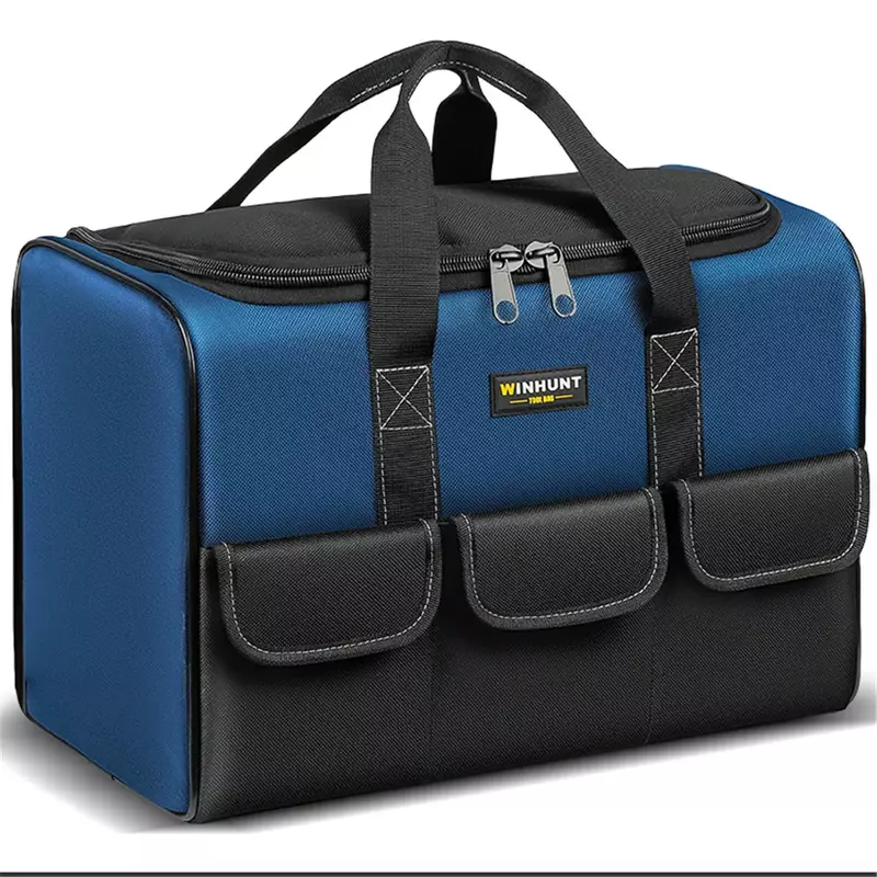 30% More Capacity 1680D Oxford Cloth Square Tool Bag with Waterproof Multi Pockets Tool Organizer Tool Pouch Electrician Tools