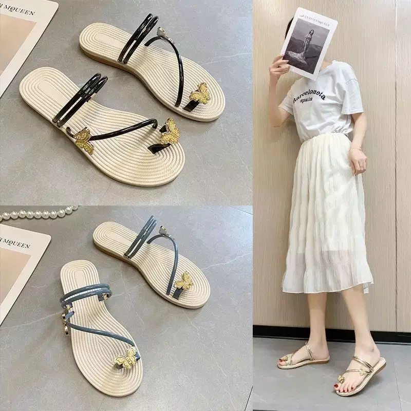 Blue Open Toe Shoes for Women House Outside Woman Slippers Flat Sexy Home Slides Sandals Indoor Shoe Free Shipping Low Price Pvc
