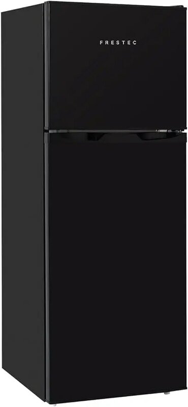 Refrigerador pequeño con congelador, congelador superior, Control de termostato ajustable, Columpio de puerta, negro (FR 472 BK)