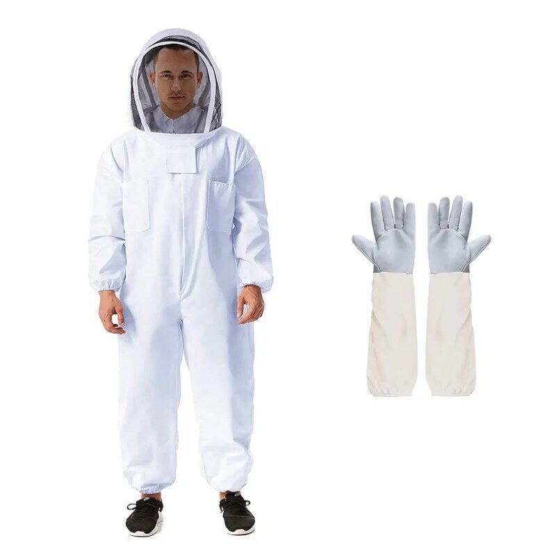 Beekeeping Protective Clothing Thickened Full Body Beekeeper Suit Veil Hood Hat Outfit Safty Anti-Bee Coat Protection Clothes