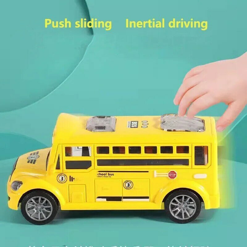 Mobil Model Bus sekolah untuk mainan anak-anak, mobil mainan edukasi anak-anak, roda inersia kendaraan permainan miniatur, hadiah ulang tahun anak laki-laki