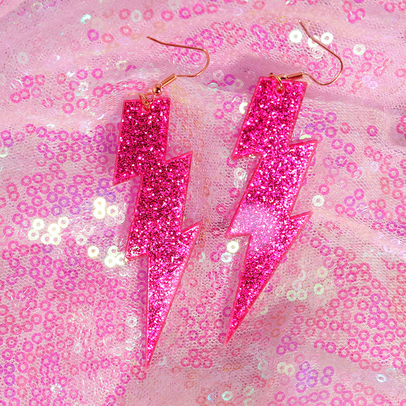 Серьги Y2k для женщин в стиле хип-хоп розового цвета с милым пламенем змеей рок молнией королевой инопланетянином набор