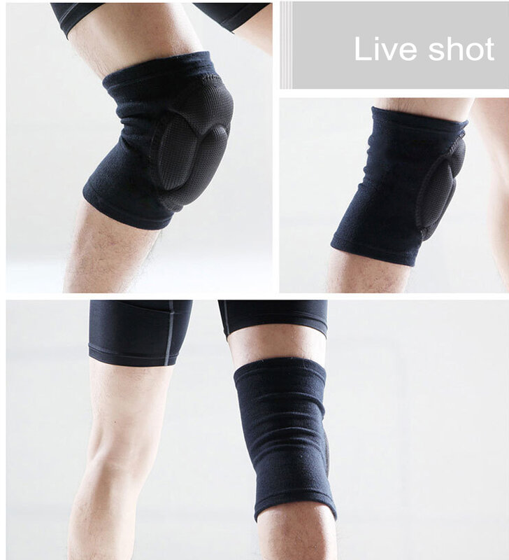 남녀공용 범용 보호 무릎 패드, 부드러운 충돌 방지 스폰지, 미끄럼 방지, 두꺼운 무릎 슬리브 패드, 2 개