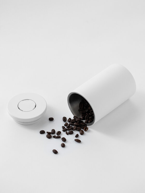 CAFEDE KONA sellada con válvula de desgasificación, tarro de acero inoxidable para almacenamiento de café, té, nueces, herramienta de tanque de cocina, 400ml
