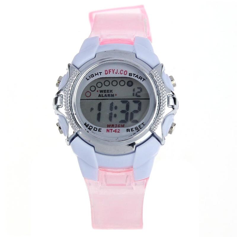 Reloj de pulsera deportivo para niños y niñas, cronógrafo Digital de cuarzo con pantalla LED, con alarma y fecha, de acero, a la moda