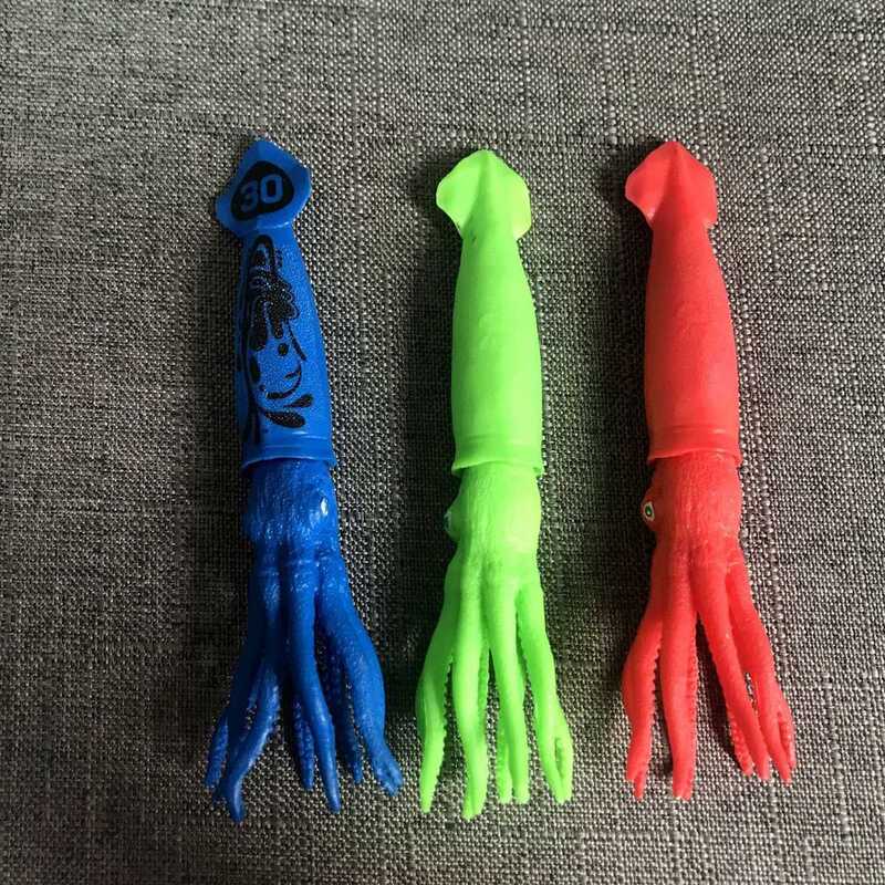 3 Pcs Squid Dive Toys Pool Toys for Kids Throw Underwater Octopus Bath Toys con facce divertenti seppie per bambini