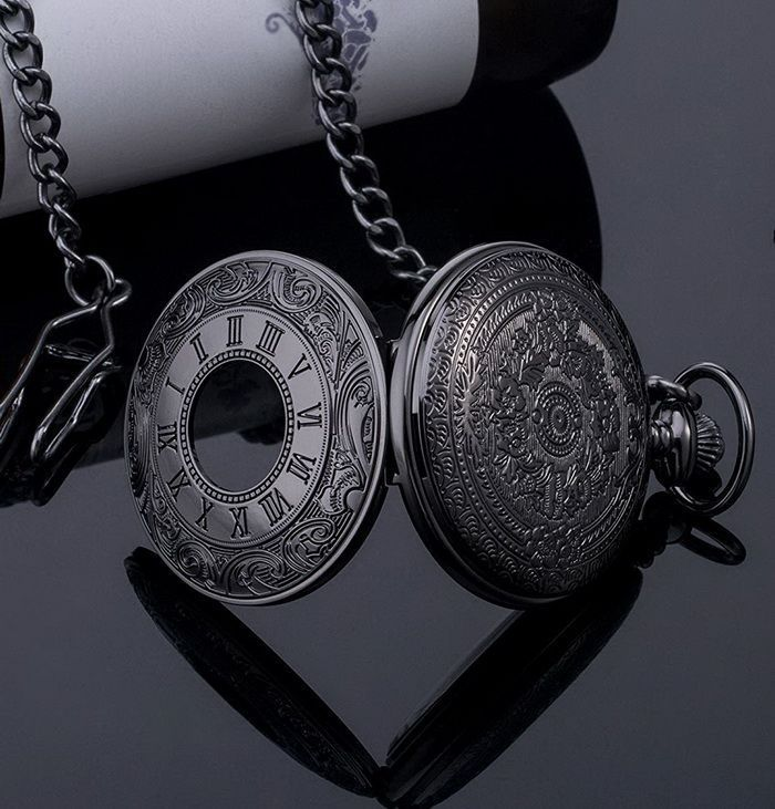 Shi Ying reloj de bolsillo retro flip colgante, reloj de palabra romana para hombre, regalo nostálgico para pareja, reloj colgante para Anciano