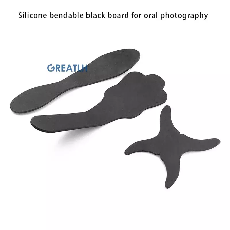Tablero de contraste de fotos dentales flexibles, herramientas dentales de ortodoncia, de silicona suave, color negro, 1 unidad