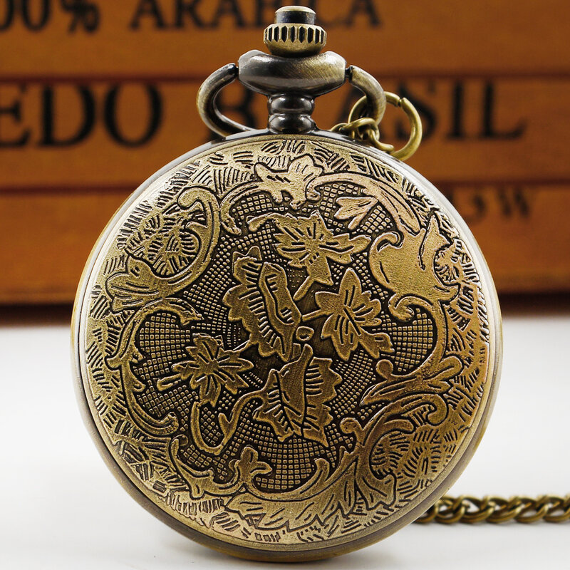Reloj de bolsillo de cuarzo vaquero Vintage Unisex, reloj de cadena colgante, reloj Fob, todo Hunter, personalidad, Steam Punk, hombres