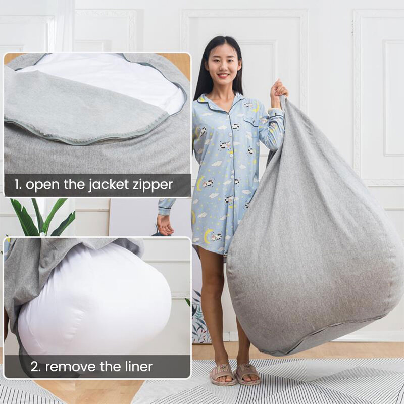 Lazy Bean Bag Sofa Cover Inner Lining Suitable for Bean Bag Cover Stuffed Toy Clothes Living Room Furniture Accessories
