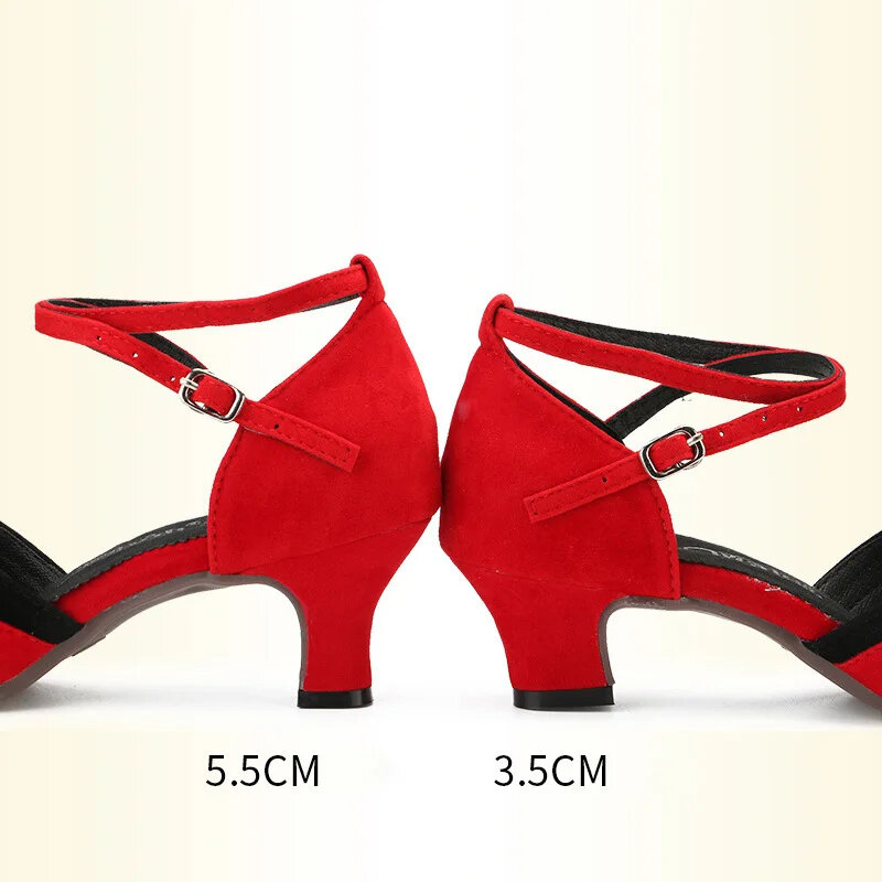 Sepatu dansa wanita keluaran baru sepatu dansa Modern sepatu dansa Latin Ballroom bertumit tinggi untuk wanita hak 5.5/3.5cm