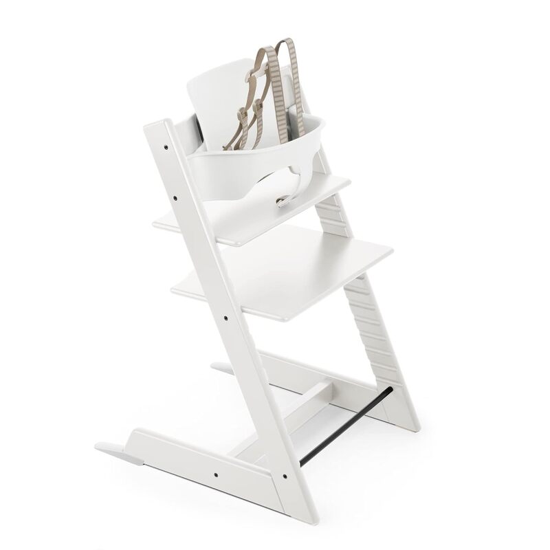 Silla convertible para niños y adultos, asiento alto ajustable de color blanco, Incluye juego de bebé, tirantes extraíbles, silla de escritorio para niñas