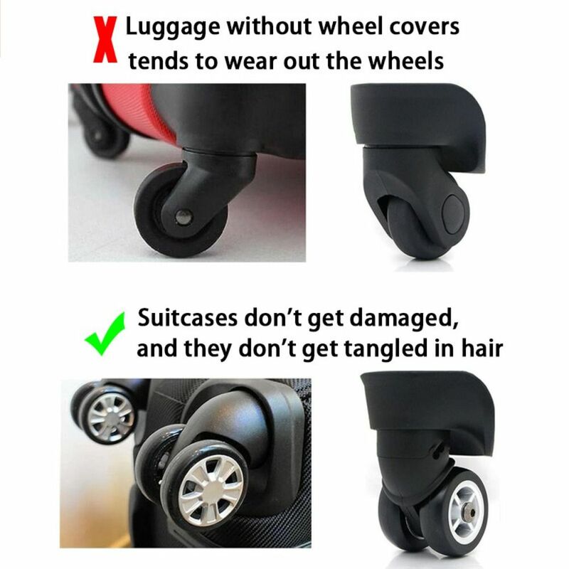 Copertura di protezione della ruota in Silicone impermeabile da 8 pezzi Heavy Duty riduce il rumore ruote copertura di protezione antiusura antiurto