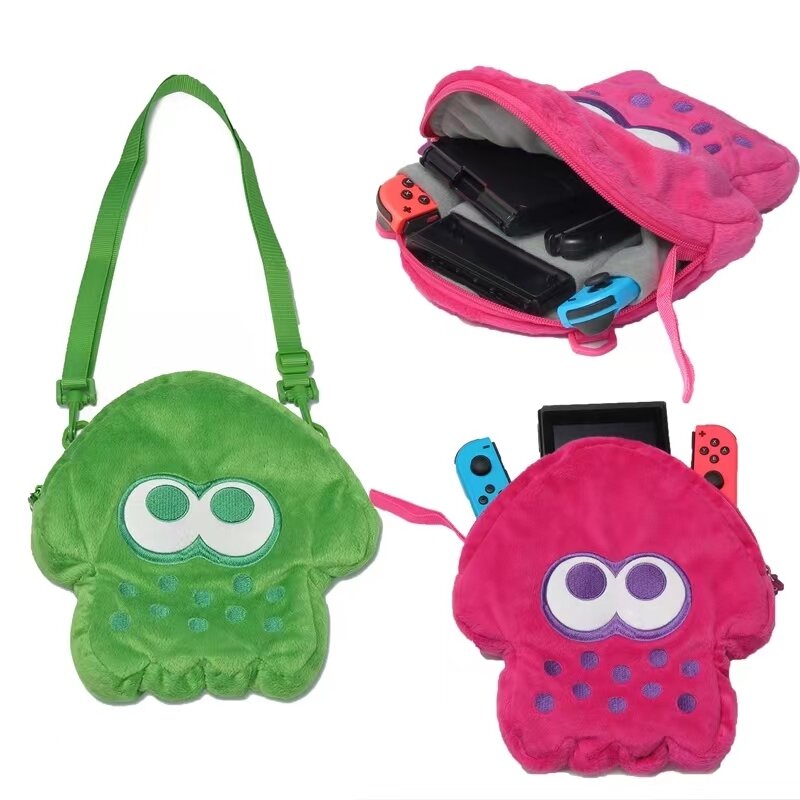Splatoon Soft Stuffed Plush Bag Anime Squid Inkling Crossbody Bag Protective Storage Bag Cute Large Capacity Kawaii Shoulder Bag