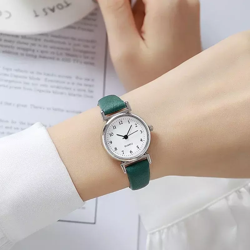 Reloj de cuarzo de marca de alta calidad Para Mujer, reloj informal con esfera pequeña, correa de cuero, pulsera Para Mujer