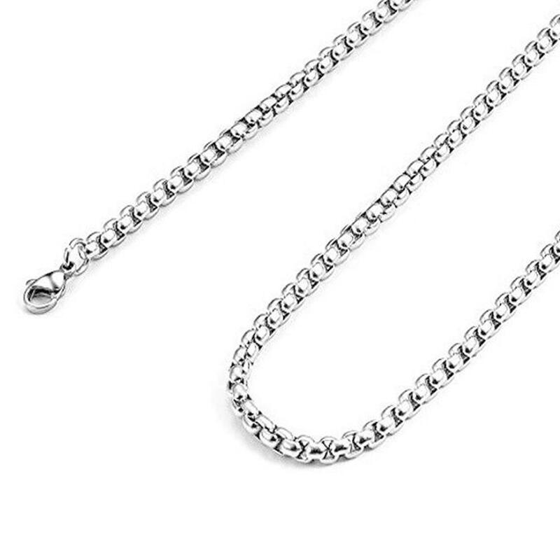 Caja de cadena de cuerda para hombres y mujeres, collar de eslabones de acero inoxidable, colgante, fabricación de joyas DIY