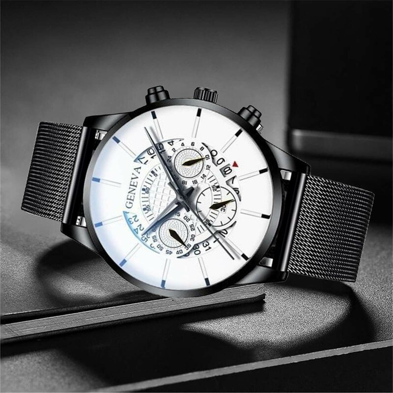2023 Nieuwe Luxe Zakelijke Kalender Voor Heren Horloges Roestvrijstalen Gaasband Kwartshorloge Часы Мужские Наручные Reloj Hombre Registration