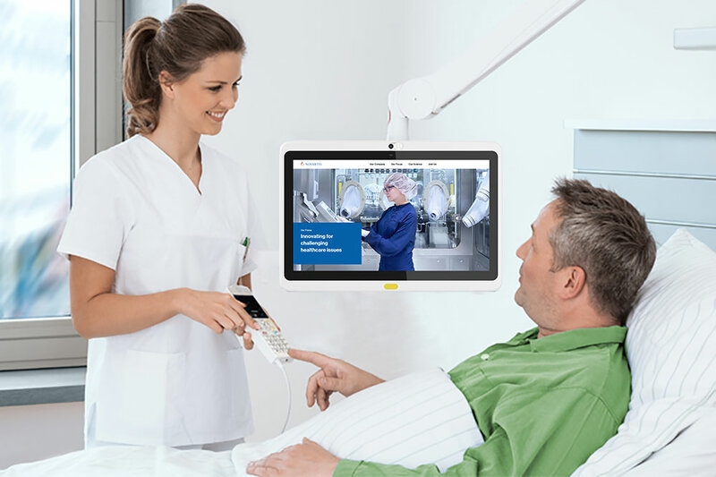 أجهزة لوحية أندرويد طبية POE ، هاتف مكالمات ثنائية الاتجاه ، شاشة عرض ، مستشفى
